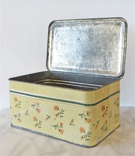 vintage metal bread box set|vintage farmhouse bread box.